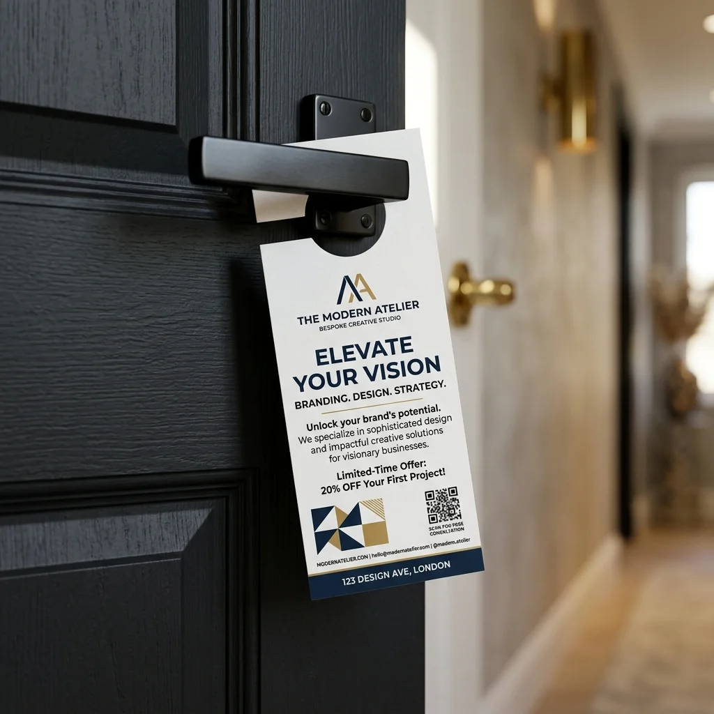 Custom branded door hanger design